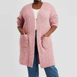 Pink knit cardigan
